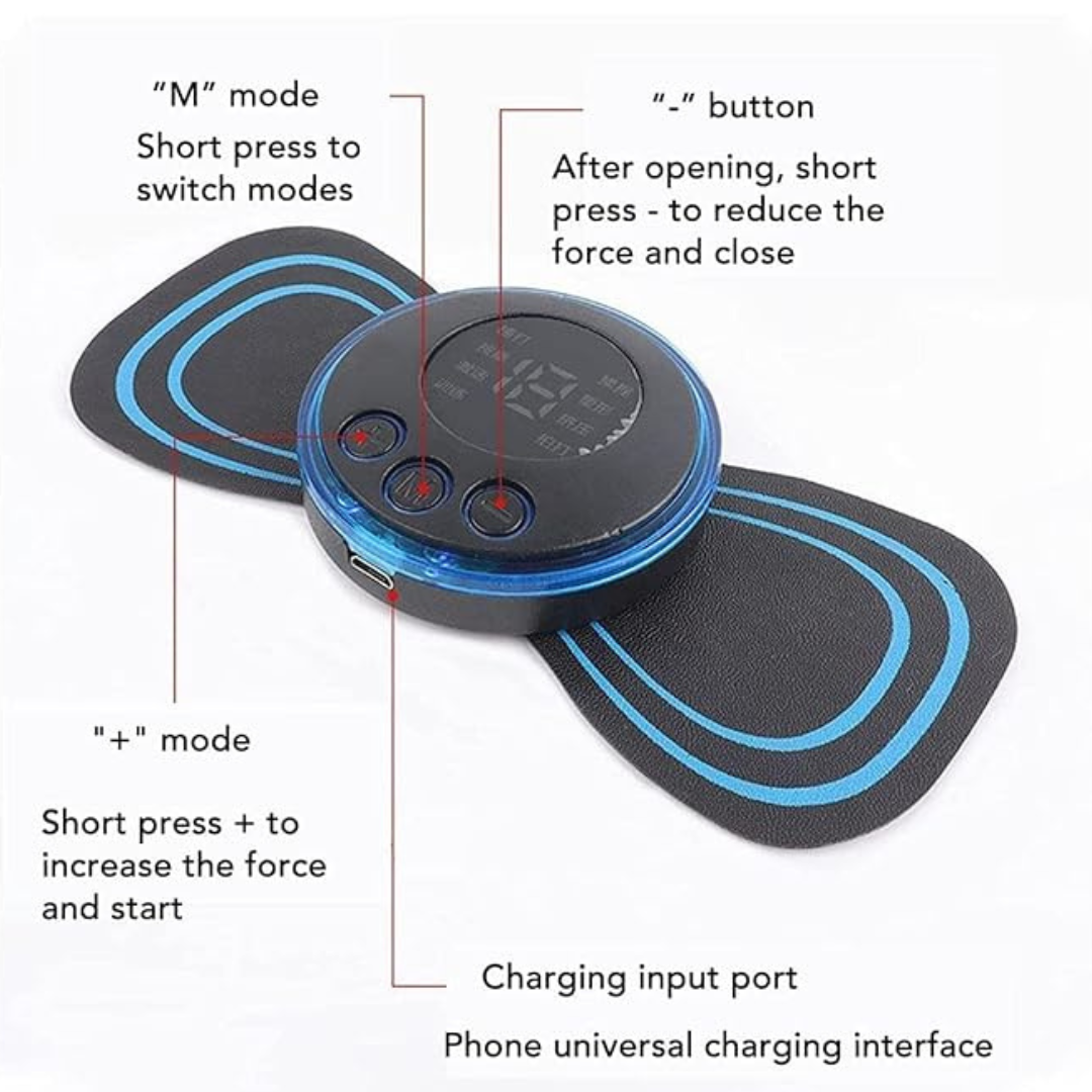 EMS massager on shoulder