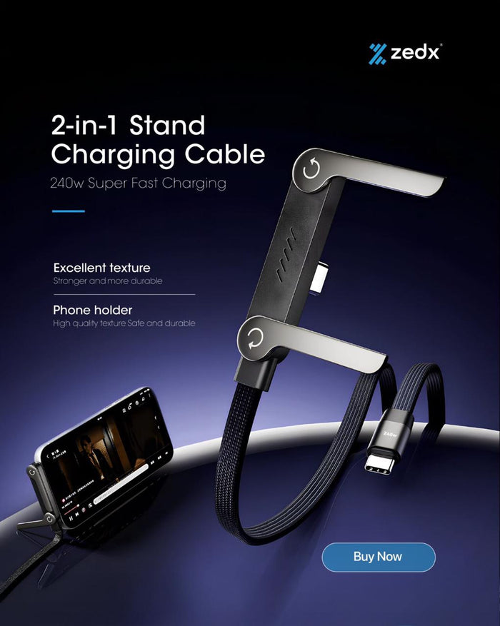 2-in-1 Phone Stand Charging Cable