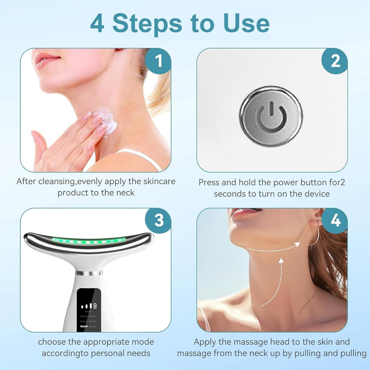 Facial massager modes