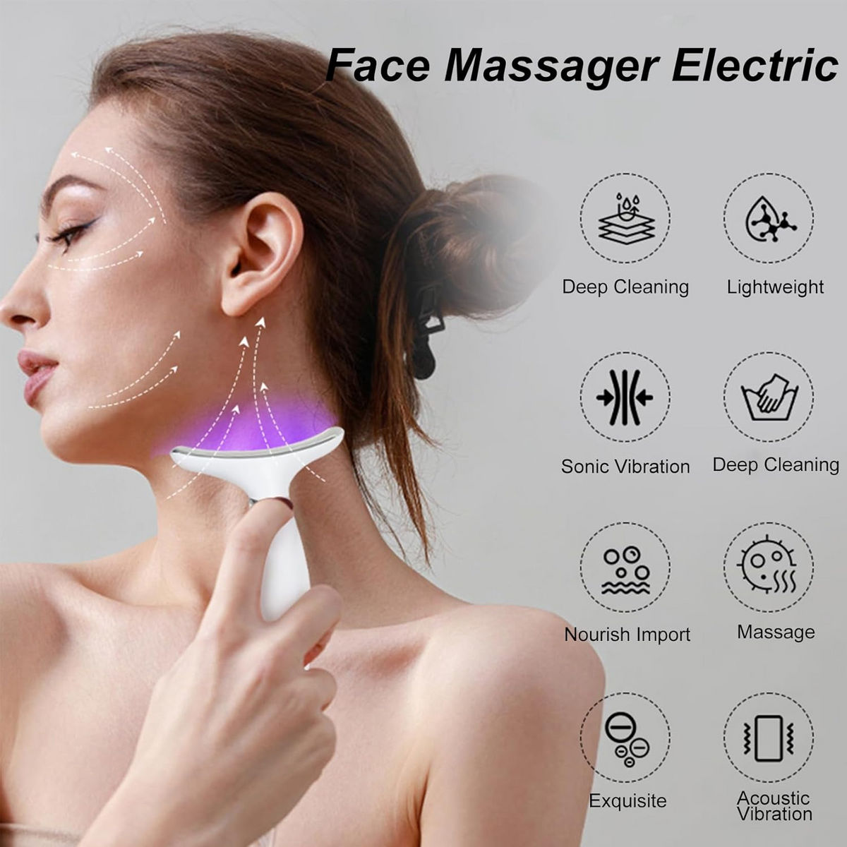 Facial massager in use