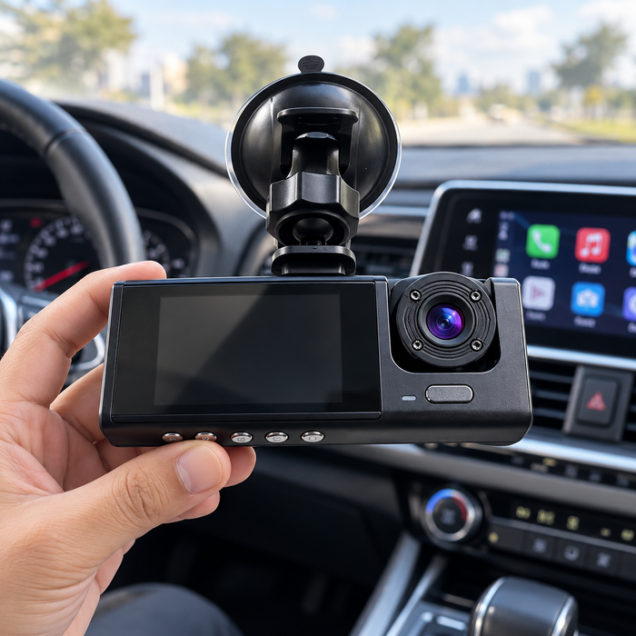 3-Channel Dash Cam with Night Vision